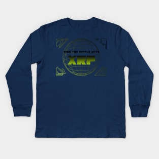 Ride the Ripple with XRP Kids Long Sleeve T-Shirt